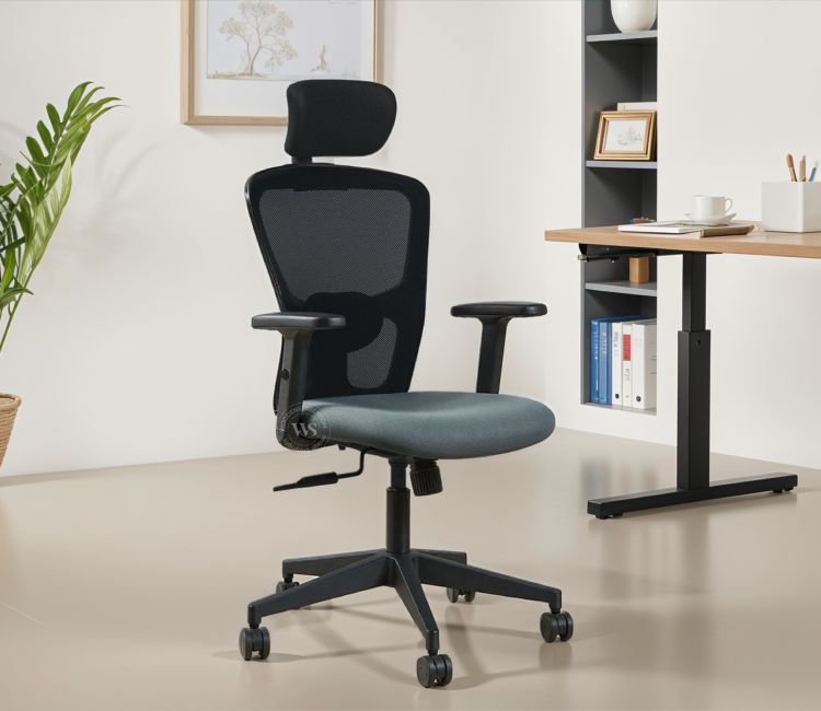 Ergonomic chair with padded seat and armrests