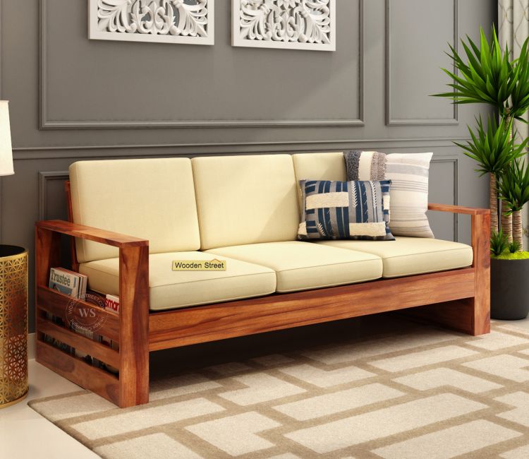 Winster 3+1+1 Seater Wooden Sofa Set price under 20000 | sheesham sofa set, 3 seater sofa set in bangalore, mumbai, delhi, pune