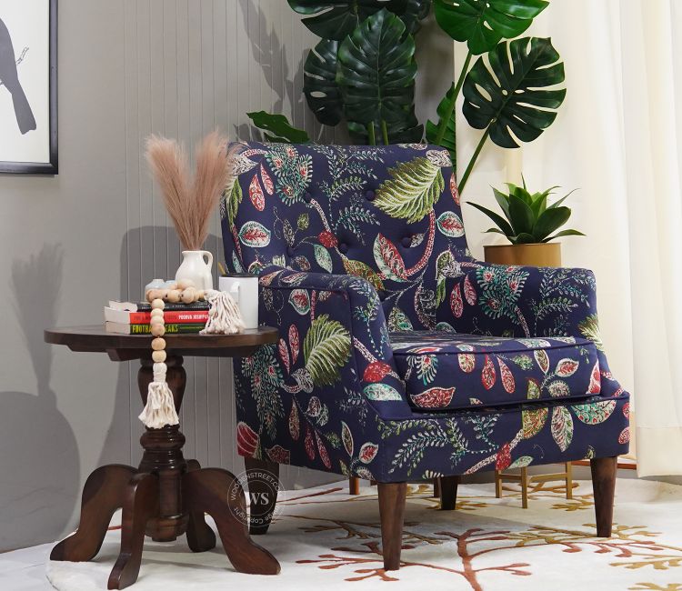 Living Room Chair Design - Adoree Lounge Chair (Dusky Leaf)