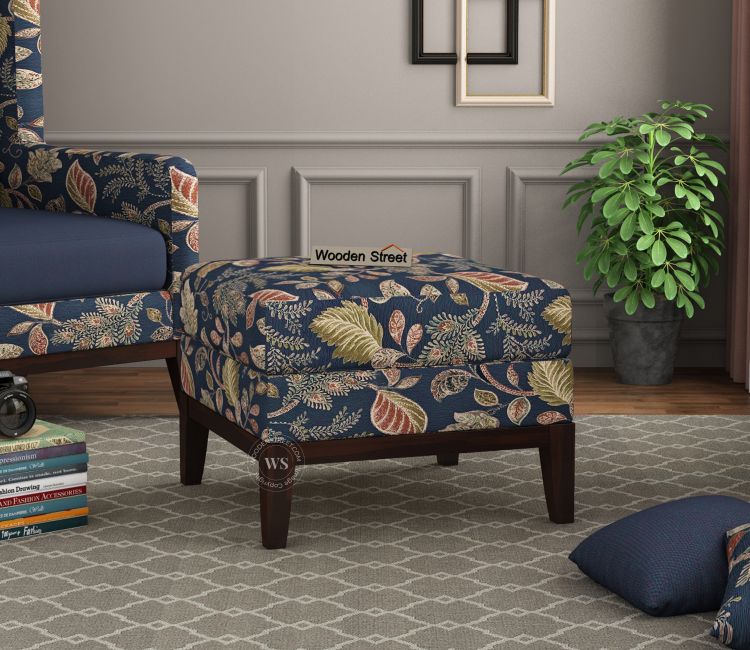Joan Ottoman (Dusky Leaf) Ottoman wooden stool for sitting – perfect for living room