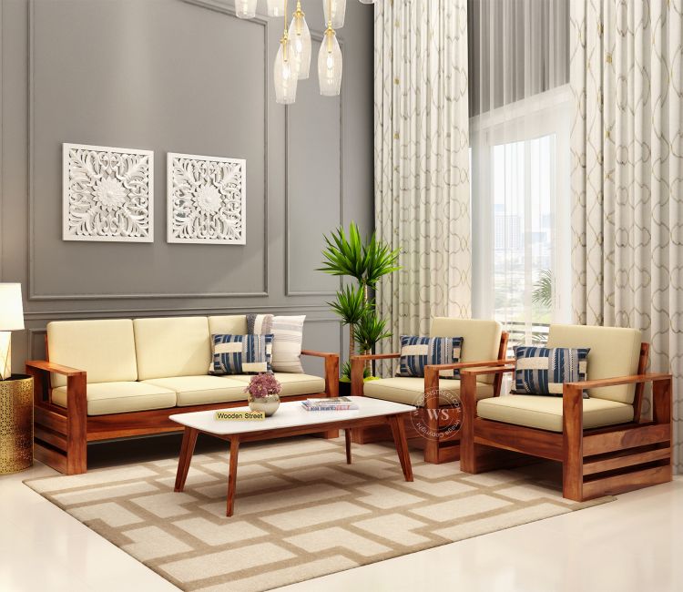 3+1+1 Wooden Sofa set price low in bangalore | wooden sofa set designs indian style | सोफा सेट | simple sofa set