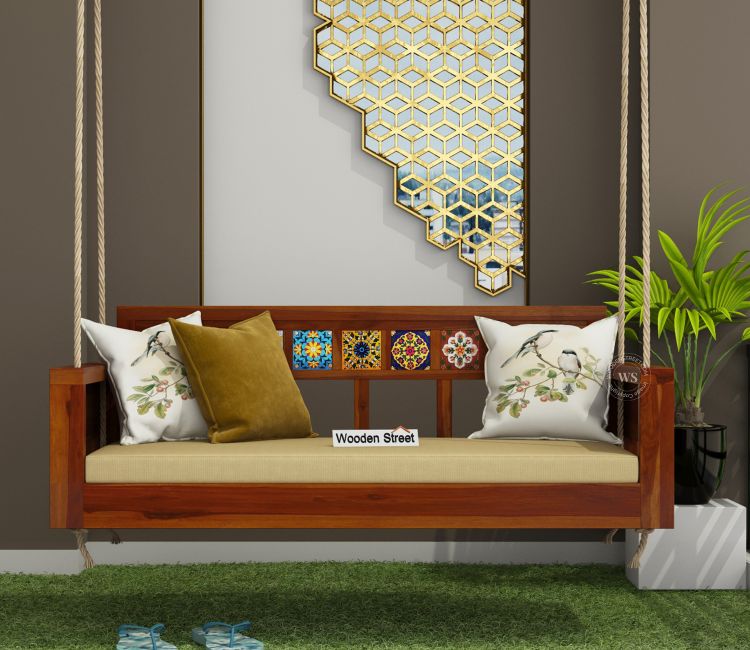 Boho modern Swing with cushion for home, patio, garden