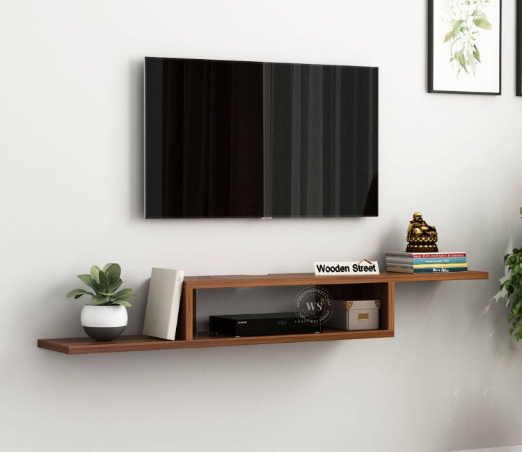 Adroit Engineered Wood Wall Mounted Tv Unit with Open Storage