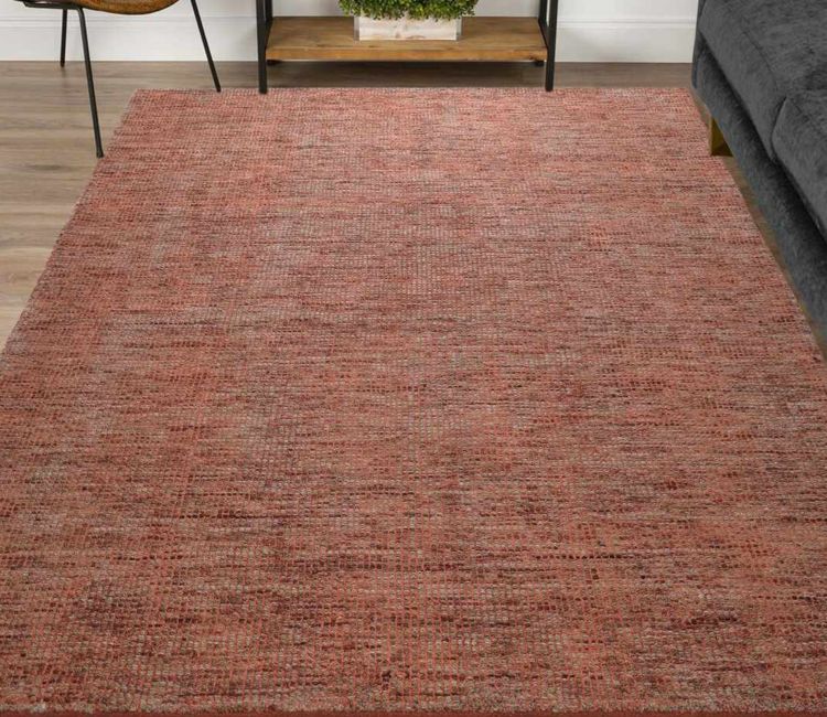 Element Rectangle Geometric Wool &amp; Viscose Hand Loomed Carpet (Orange, 4 x 6 Feet)