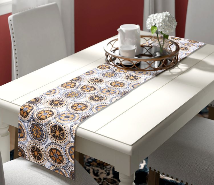 Gold Mandala Velvet Printed Table Runner (72 x 14 inches) Gold Mandala Velvet Printed Table Runner (72 x 14 inches)