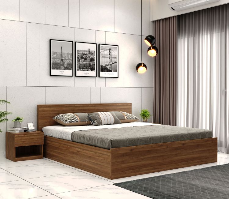 King Size Bed Design - Clemency Bed With Hydraulic Storage | Buy Wooden Double Bed Online at Best Prices