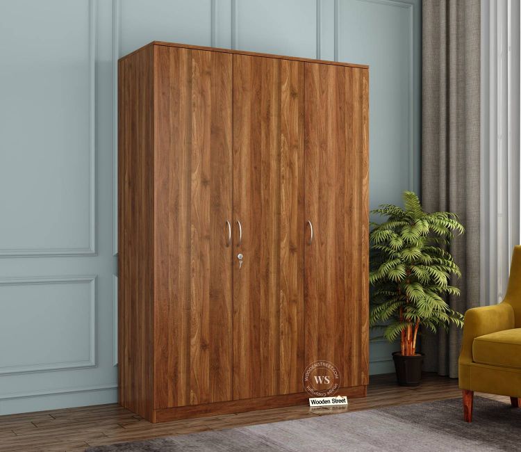 3 Door Almirah Price - Kosmo Apex 3 Door Dresser Wardrobe in Exotic Teak Finish