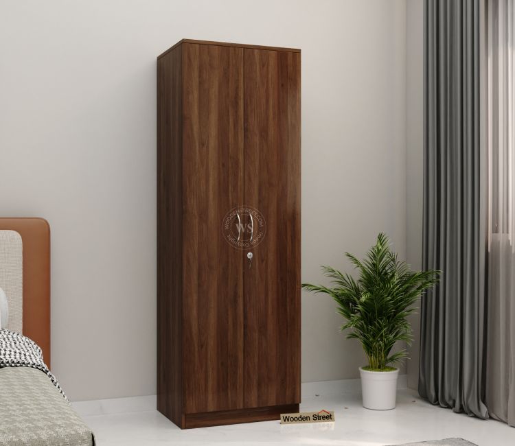 Lillian 2 Door Wardrobe with Shelves (Columbian Walnut Finish)