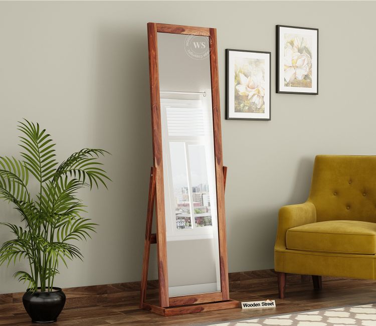 Walter Sheesham Wood Full Length Dressing Mirror in Honey Finish