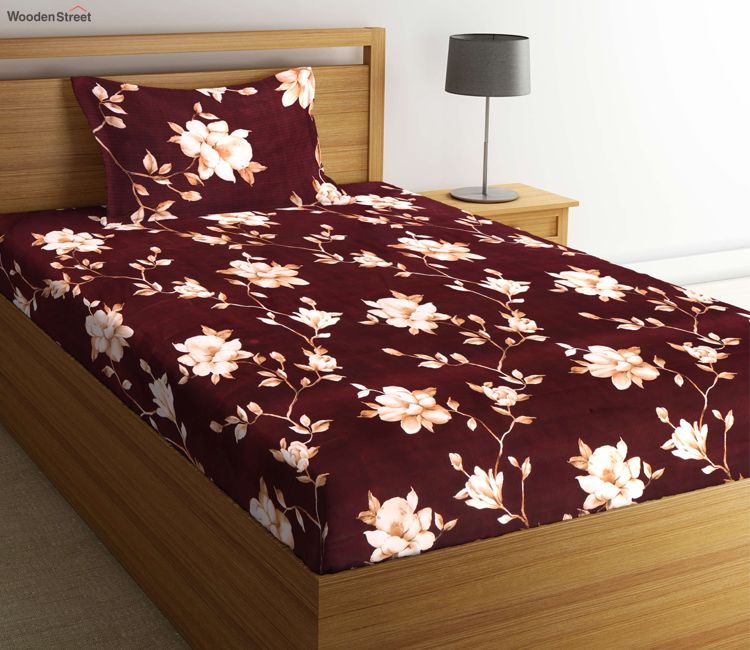 Single Cotton Bedsheet | Shop Online Bed Sheet With Pillow Cover | Bedsheet Single Bed