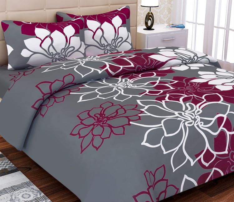 Eva Cotton Floral Double Bedsheet with 2 Pillow Covers Bed Sheet | cotton bedsheets online | bed sheet design | Buy Bedsheets Online in Bangalore, Delhi, Hyderabad, Mumbai, kolkata, chennai, pune, ahmedabad
