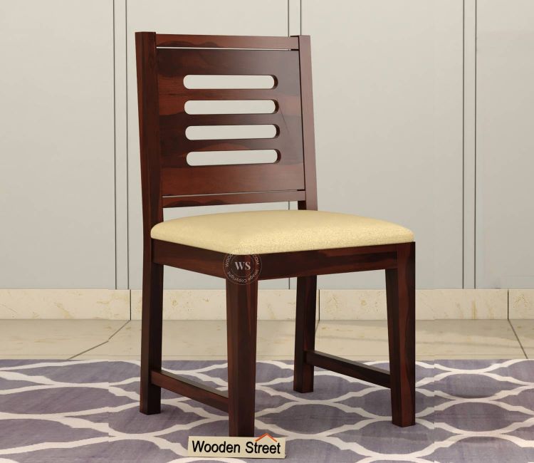 Helina Dining Chair With Fabric (Walnut Finish)