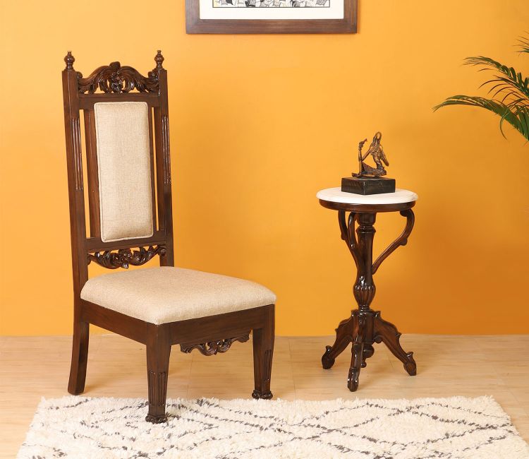 Soha Chair in Premium Teakwood in Walnut Finish