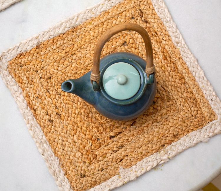 Set of 2 Brown Colour Square Shape Jute Placemat