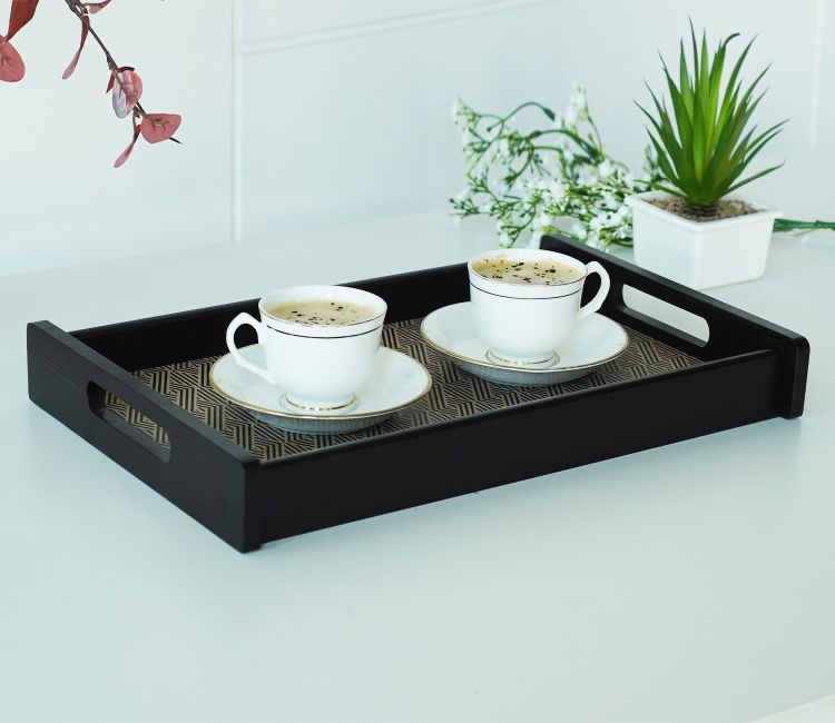 Fiona Rectangle Medium Serving Tray serving tray set | buy wooden tray set online in Bangalore, Mumbai, Chennai Across India