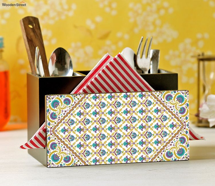 buy wooden cutlery holder for dining table online in india