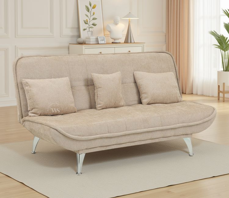Bastion Premium Upholstery Fabric Sofa cum Bed (Beige)