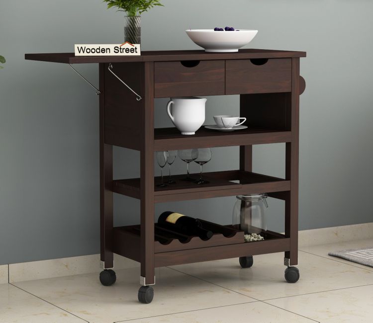 Sonic Bar Trolley (Walnut Finish)