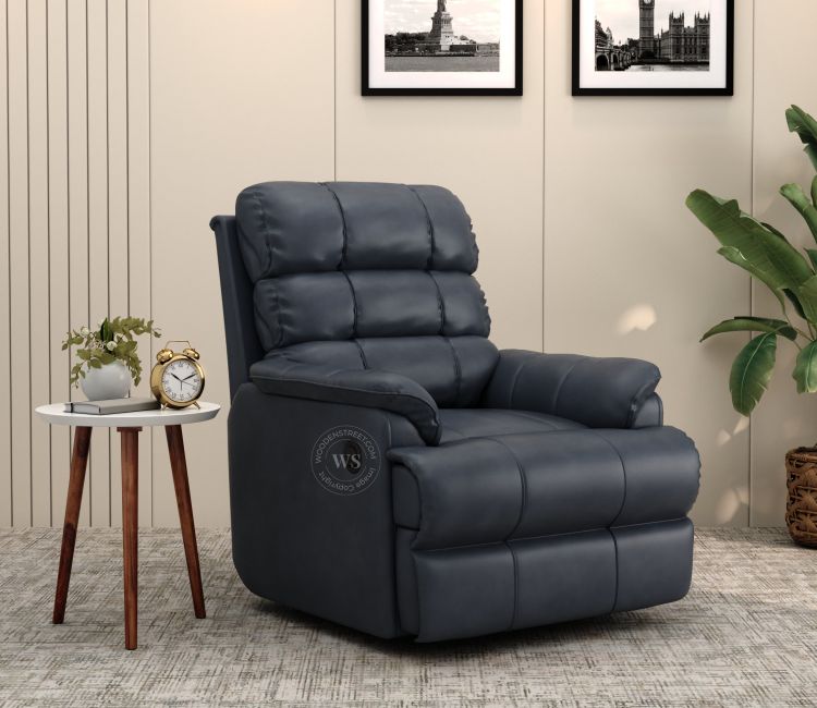 Valencia Motorized Recliner Sofa (Blue)