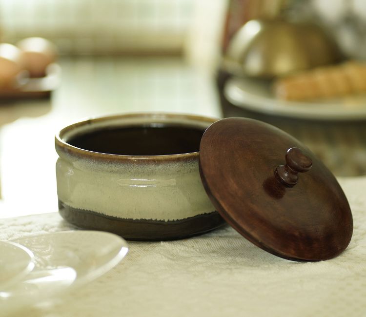 casserole - Chapatti Box | Wooden Casserole with Tong in bangalore, mumbai, chennai