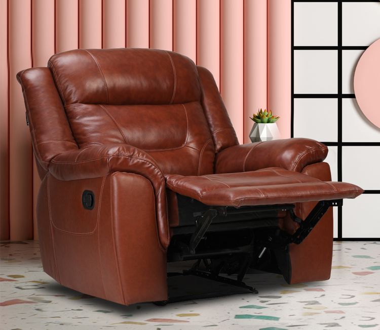 Joy Manual Single Recliner Sofa | Leatherette 1-Seater Recliner Sofa