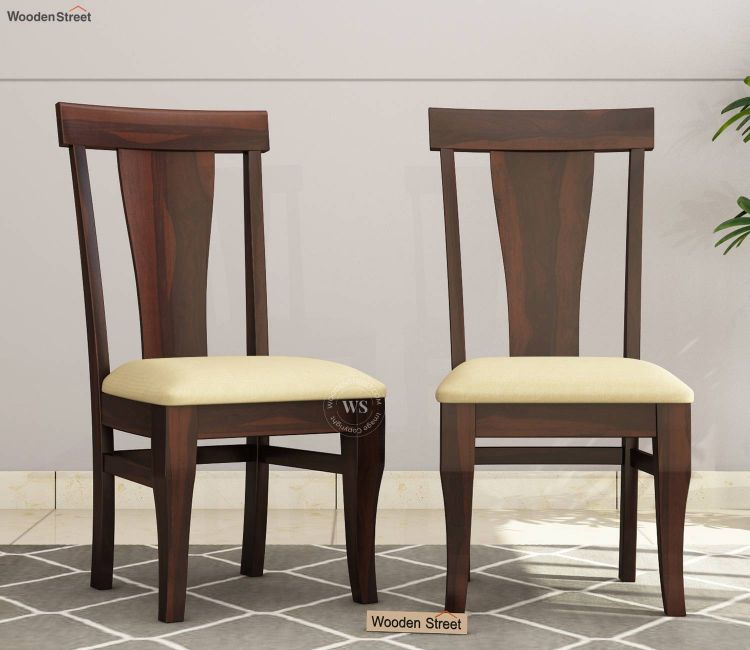 Sheesham Wood Dining Chairs Set of 2 In Walnut Finish - Wooden Street