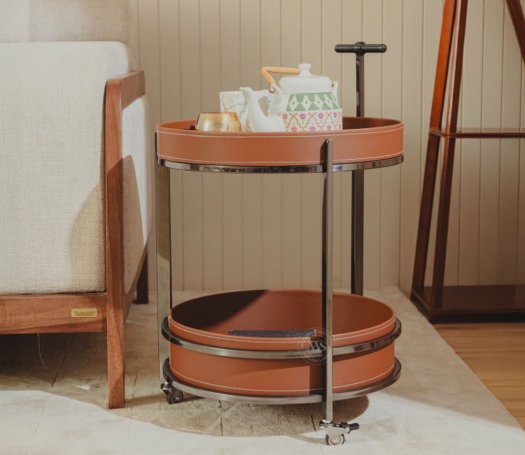 Garren Modern 2-Tier Serving Trolley (Brown)