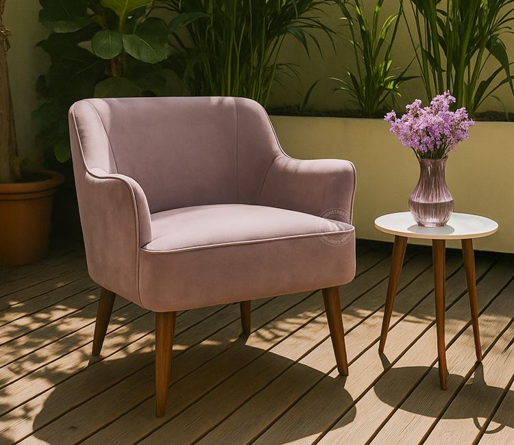 Avira Premium Upholstery Lounge Chair (Salmon Pink)