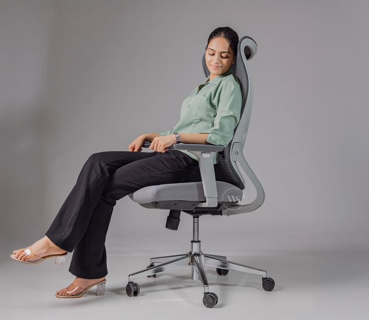 Rowen High Back Mesh Office Chair (Grey)