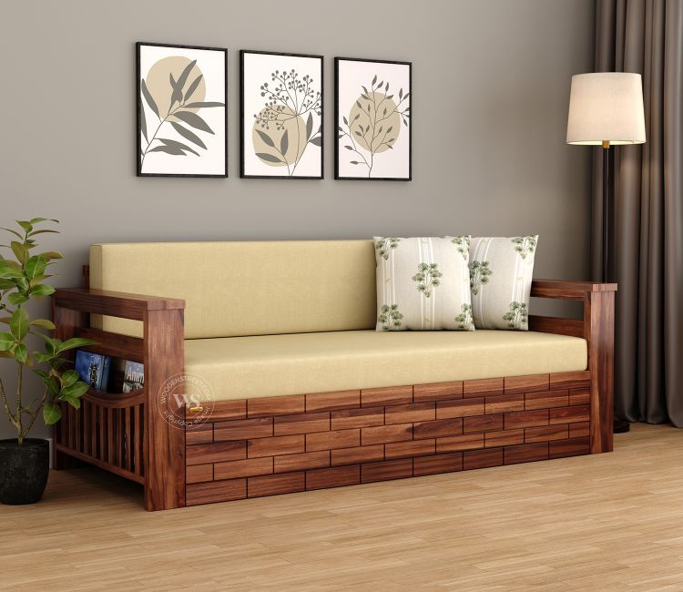 Sereta 3 Seater Sofa Bed Wooden | King Size Sofa Cum Bed Design with 36 month Warranty