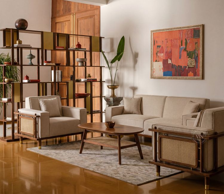 Quartz Wooden Sofa Set (Honey Finish) | sofa models wooden | wooden sofa for living room | new model wooden sofa set | sofa set in wood | sofa cheap price
