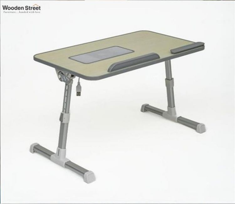 Jetson Foldable Laptop Table for Bed With USB Cooling Fan, Adjustable Bed Study Table for Writing and Reading