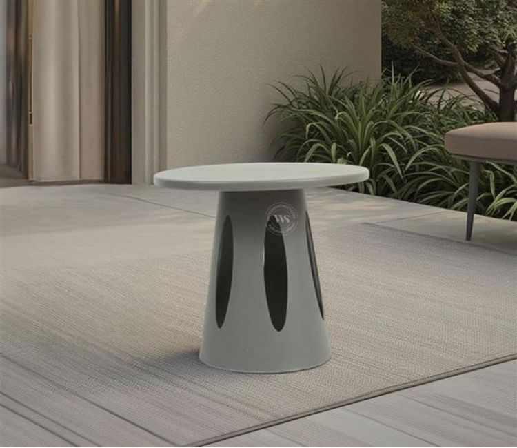 Mushru Multi-Utility Side Table with Leg Support (Grey)