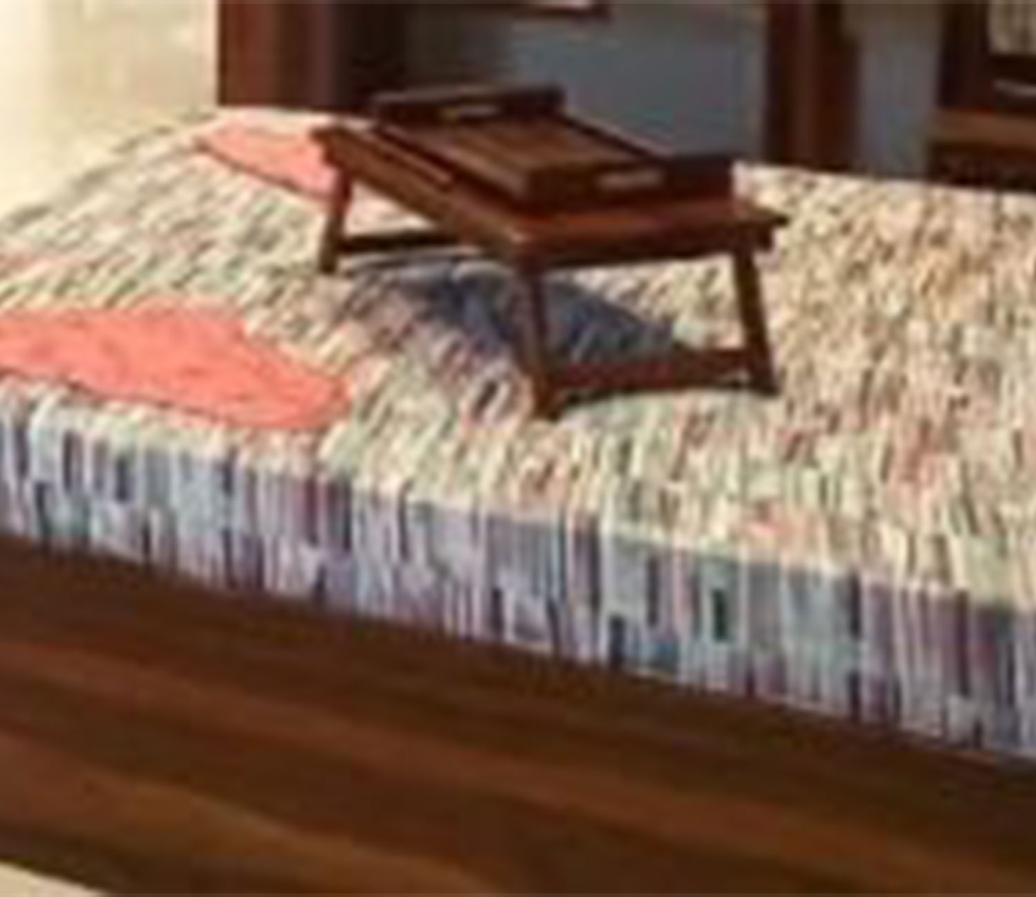Peach Stripes Double Serene Cotton Bedsheet with 2 Pillow Covers (88 x 100 inch)