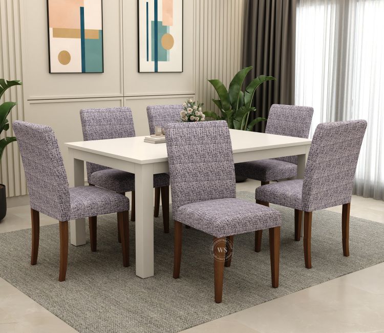 Elastic Dining Chair Covers Hester Classic Textured Solid Colored Polyester Spandex 6 Piece Chair Cover (Grey)