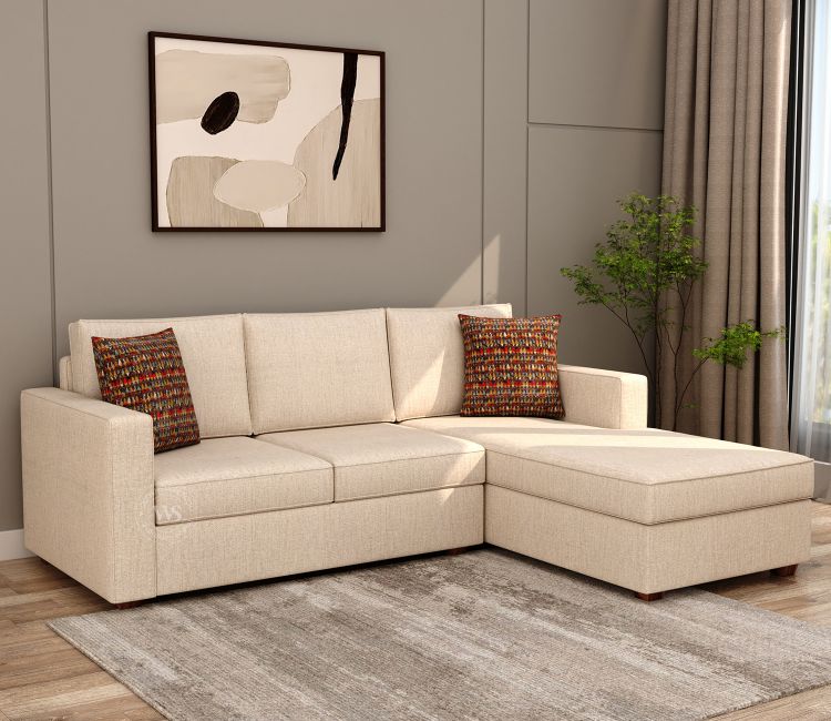 Albus L-Shape 4 Seater Sofa (Cotton, Jade Ivory) Albus L-Shape 4 Seater Sofa (Cotton, Jade Ivory)