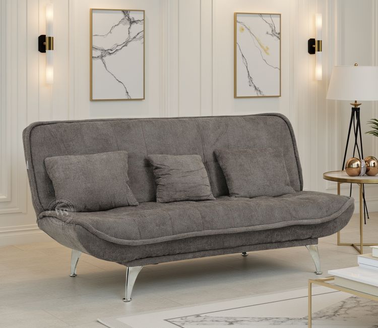 Bastion Premium Upholstery Fabric Sofa cum Bed (Grey)