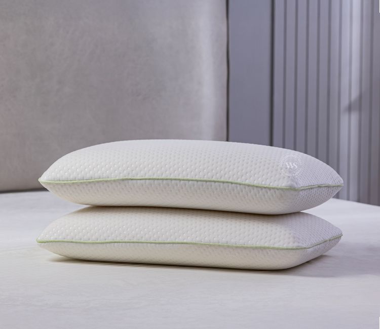 Lunamist Ultra Comfort Latex Pincore Bounce Back Pillow For Neck And Shoulder Pain Relief With Removable Cover (Medium, White, Set of 2)