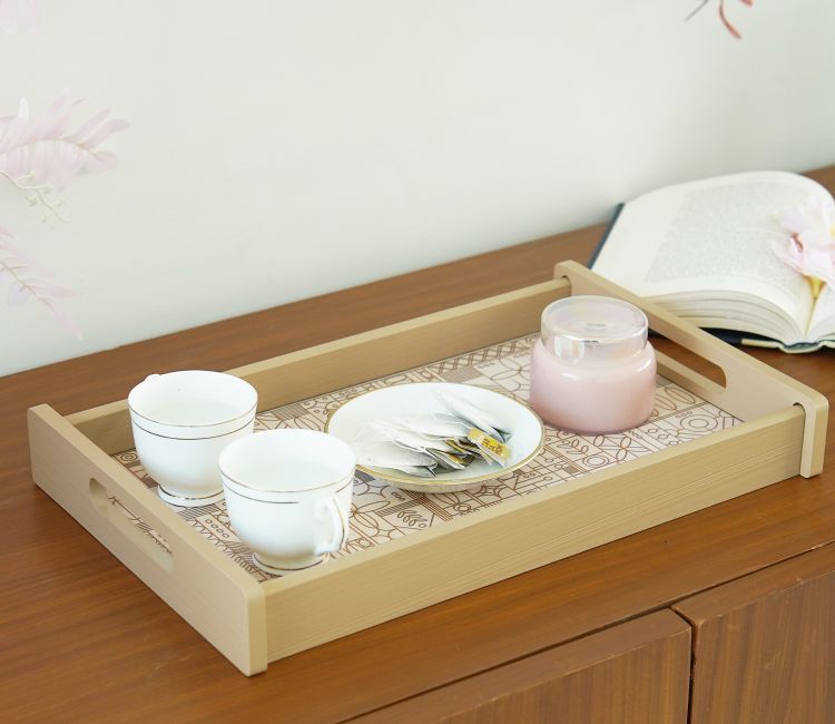 Laurel Rectangle Medium Serving Tray Brown Laurel Rectangle Medium Serving Tray