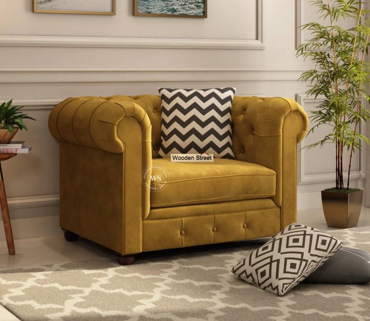 Henry 1 Seater Sofa (Velvet, Chestnut Brown) Henry 1 Seater Sofa (Velvet, Chestnut Brown)
