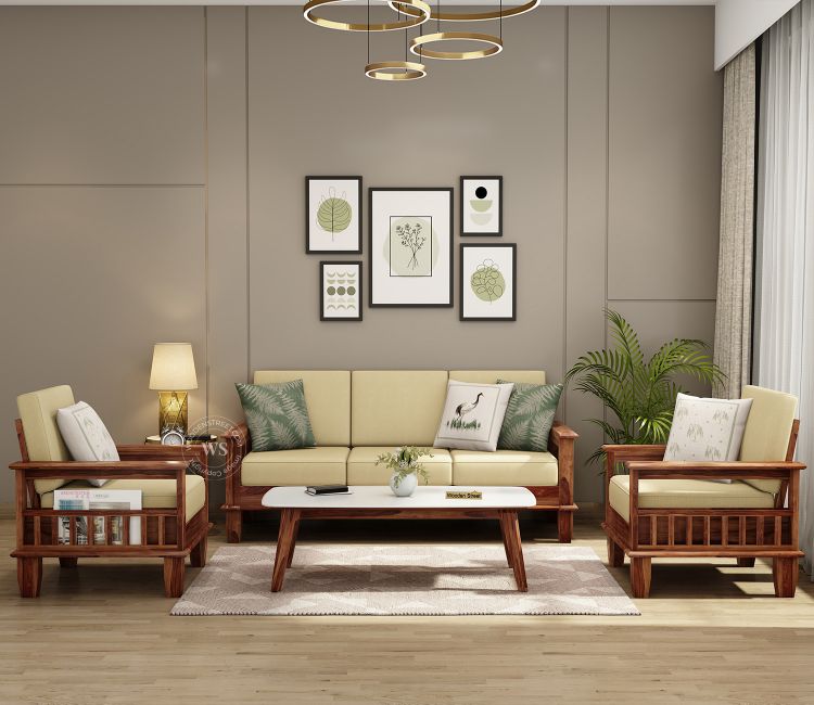 Quartz Wooden Sofa Set (Honey Finish) | sofa models wooden | wooden sofa for living room | new model wooden sofa set | sofa set in wood | sofa cheap price