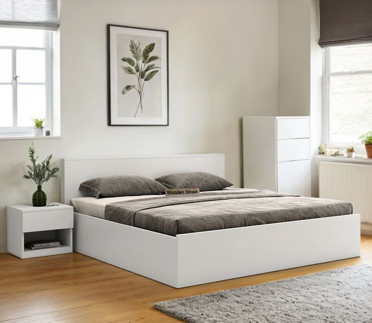 Clemency डबल बेड डिजाइन फोटो price | wooden dabal bed with box storage