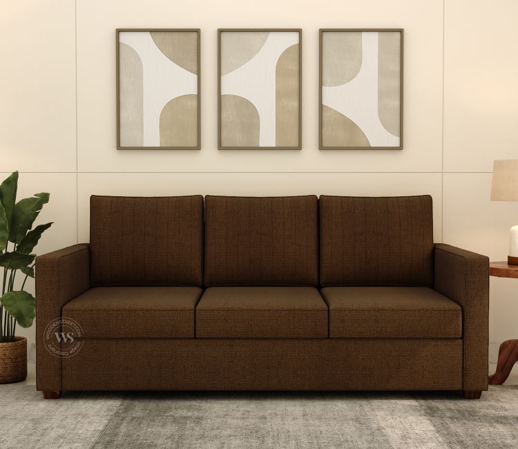 Niwara 3 Seater Fabric Sofa (Cotton, Mocha Brown) Niwara 3 Seater Fabric Sofa (Cotton, Mocha Brown)