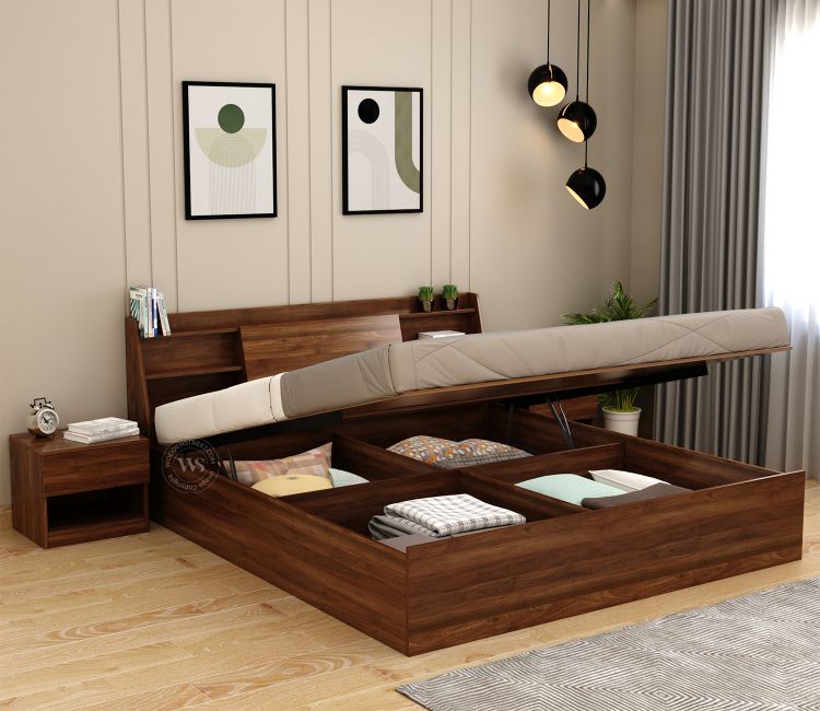Upto 55% OFF queen size bed with hydraulic storage online for bedroom in india- woodenstreet