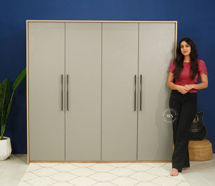 Wooden Street Vespera engineered wood wardrobe design in oak finish