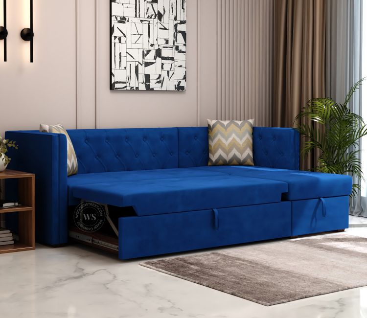 Buy L Shaped Sofa Bed with Storage | fabric sofa cum bed | sofa bed | latest sofa design