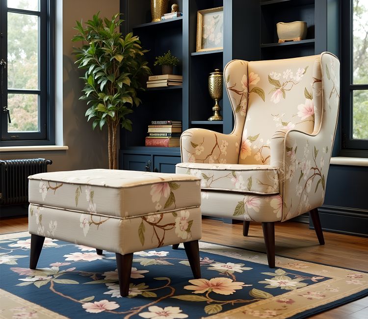 Wing Chair Online - Claudia Lounge Chair for Bedroom
