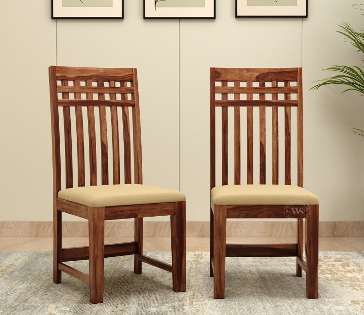 Buy Sheesham wood Dining Chairs Set of 2 In Honey Finish - Wooden Street