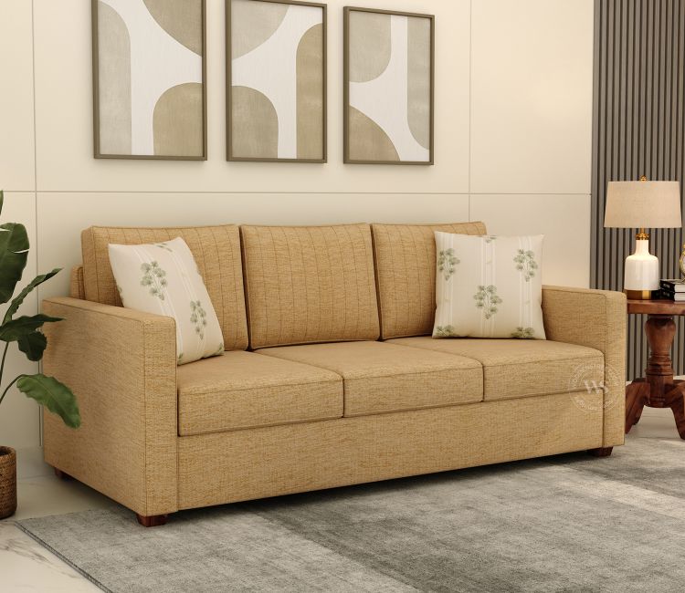 Niwara 3 Seater Fabric Sofa (Cotton, Beach Cream) Niwara 3 Seater Fabric Sofa (Cotton, Beach Cream)