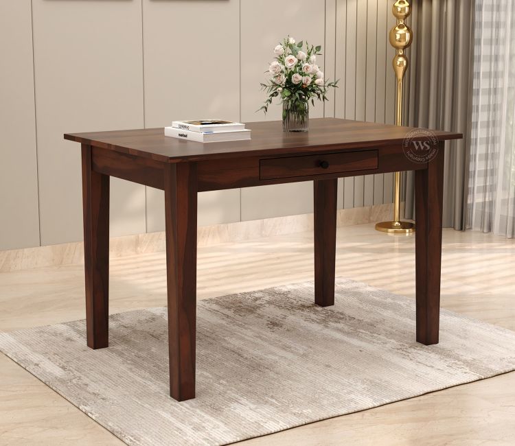Mcbeth Compact 4 Seater Dining Table (Walnut Finish)
